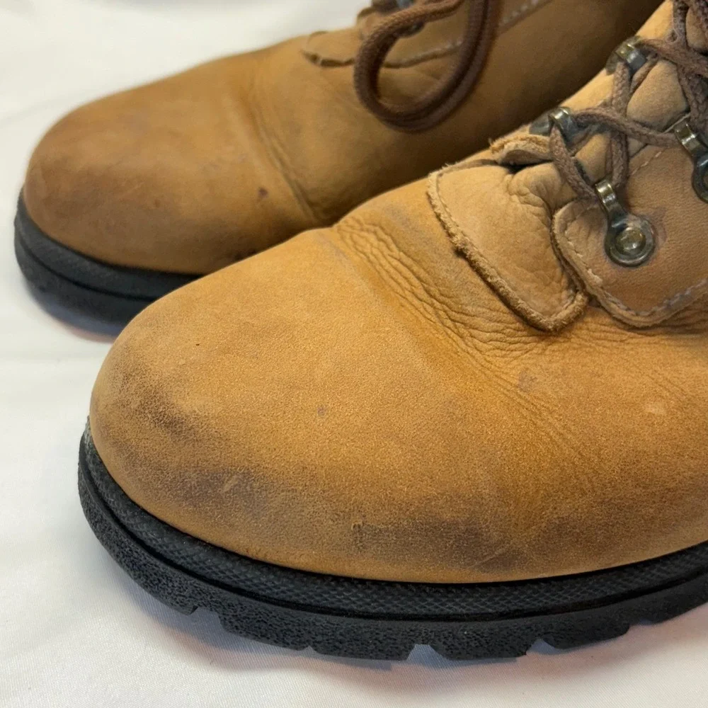 VTG Sorel Boots Women's‎ 10M Leather Shearling Lined Ankle Winter Made in Canada